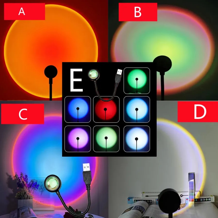 Remote Control Sunset Lamp Projector 16 Colors Changing RGB | Mobile Photography Backgrounds Accessories Lighting Kit Wallpaper