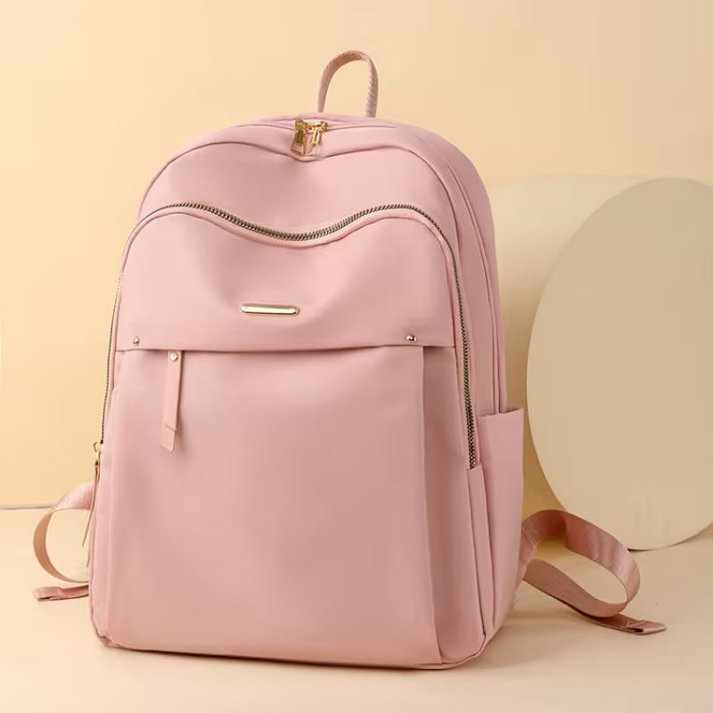 Lightweight Nylon Backpack for Men & Women, Stylish Zipper School Bag, Versatile Casual Daypack for College, Work & Travel