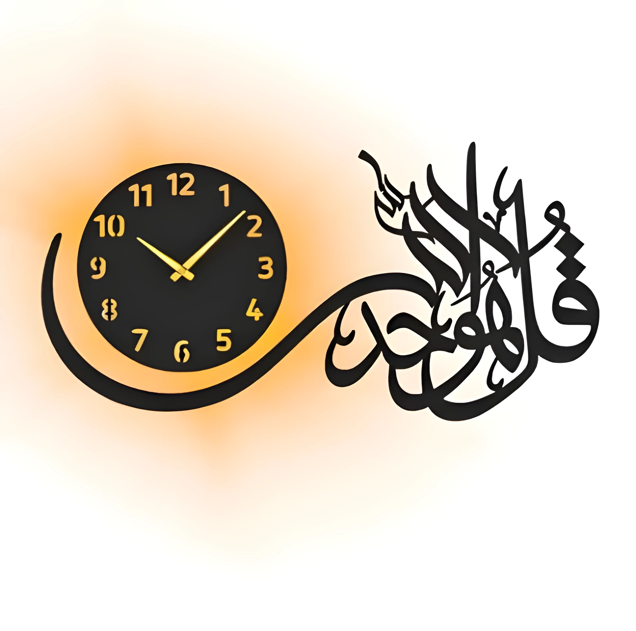 Simply Decorative Islamic Wooden Wall Clock Decore For Room Decoration