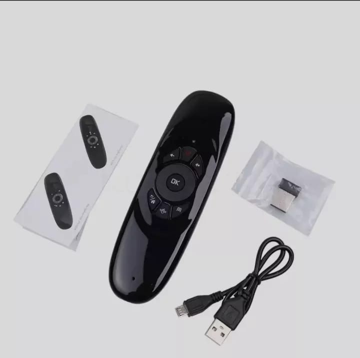 C120 2.4G Wireless Keyboard Air Mouse Smart Remote Controller Wireless Game Keyboard Compatible with Android Box Media Player TV PC (with Rechargeable battery)