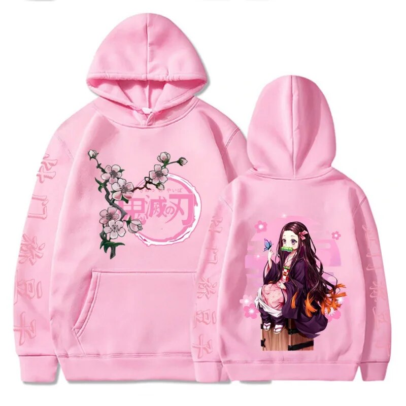 Zhongkaihua Kimetsu No Yaiba Felpa con cappuccio Anime Kamado Tanjiro/Nezuko/Agatsuma Zenitsu Felpa con cappuccio Pullover a maniche lunghe Weatshirts Giacca, Tipo 4., 4X-Large