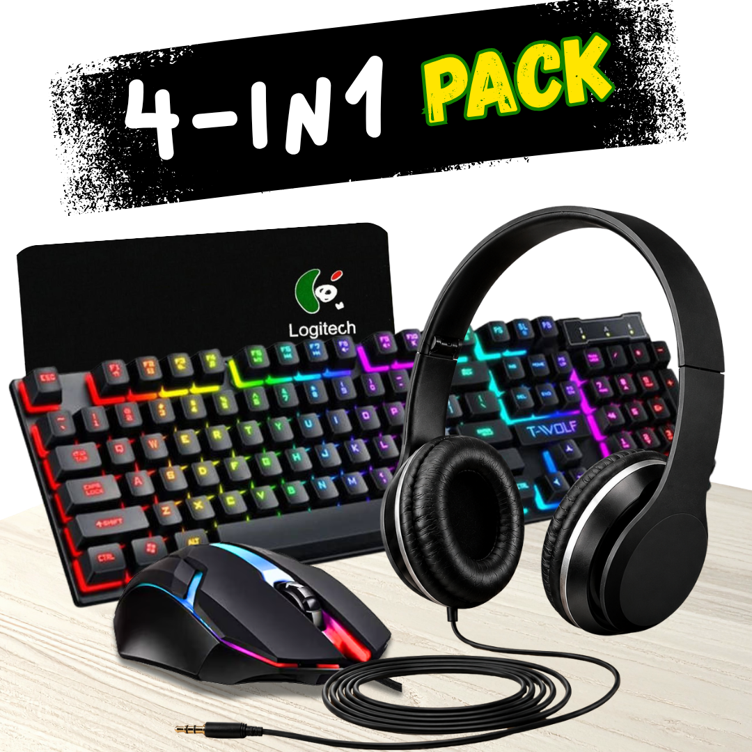 4-in-1 Gaming Combo – Keyboard + Mouse + Headphone + Mouse Pad - Original Wired RGB Keyboard RGB  Mouse, Wired Headphone & Free Mouse Pad | Complete Gaming Setup for  PC & Laptop – Special Offer for Gamers, Streamers & Students - - 104 Keys