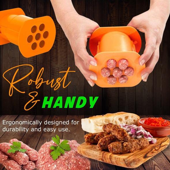 One Press Cevapcici Sausage Maker - 7 Sausages In One Press - Non Stick Kitchen Barbecue Grilling Party Molds For Easily Making Delicious Stuffed Sausages - Bbq Grill Accessories