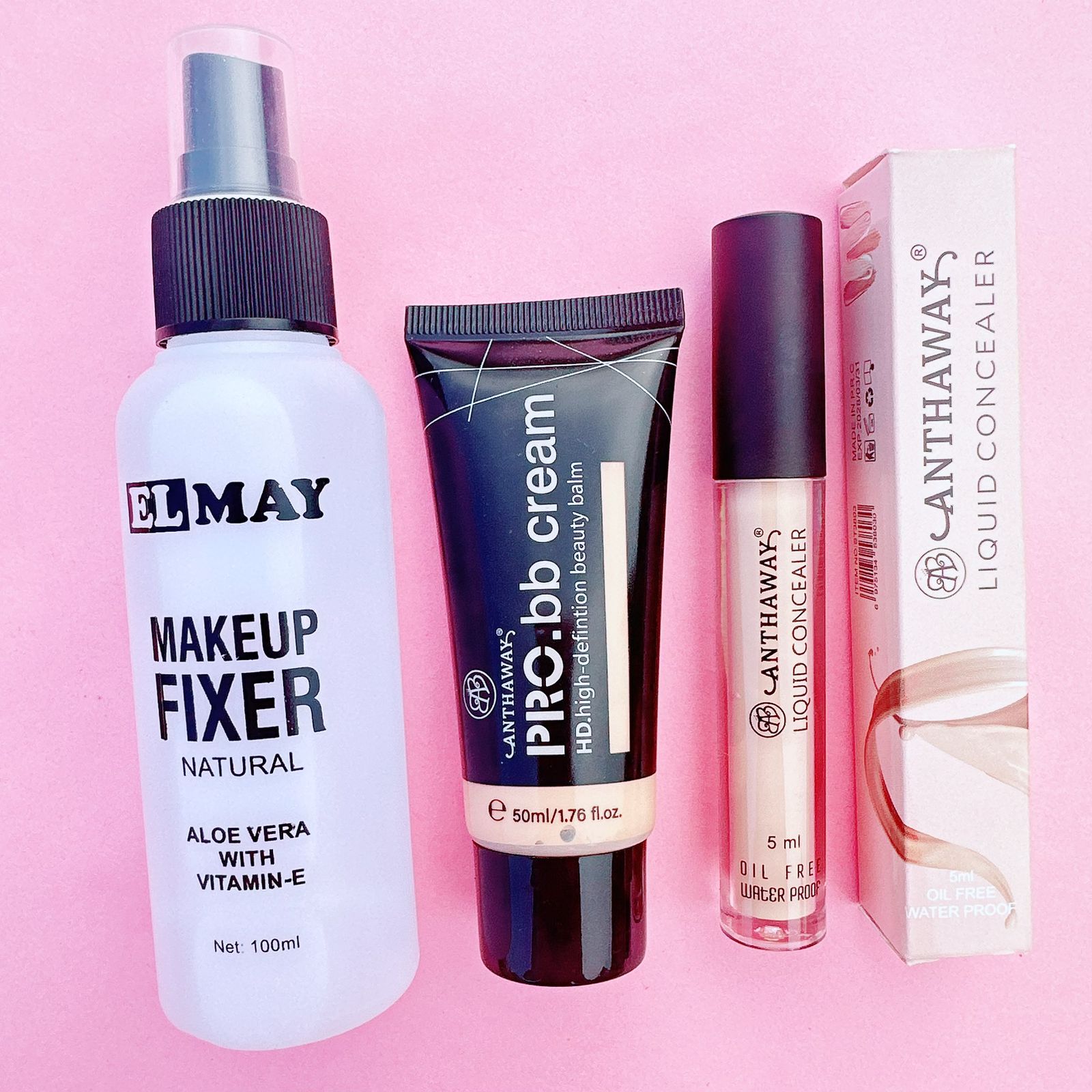 ELMAY 3Pcs Makeup Deals - ELMAY Makeup Fixer + AnthaWay  Foundation Tube + AnthaWay Concealer