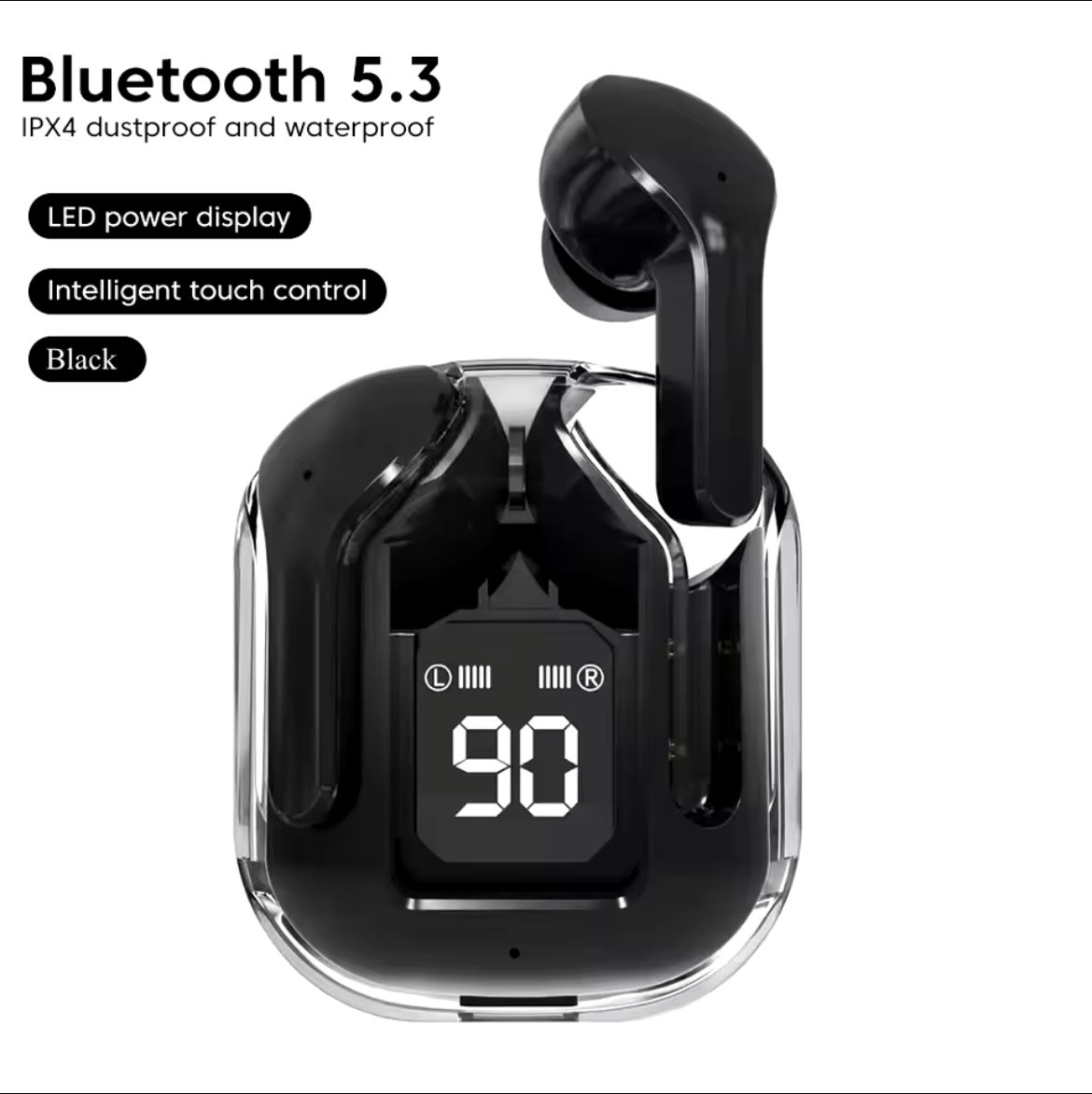 Air31 TWS (True Wireless Stereo) Bluetooth Earphones Headset With HiFi Stereo Sound & Touch Control System (Connected With All Bluetooth Devices).