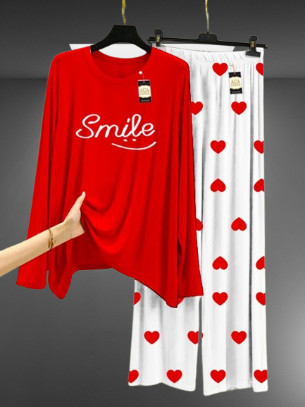 Smile Mini Heart Printed Trouser (001)