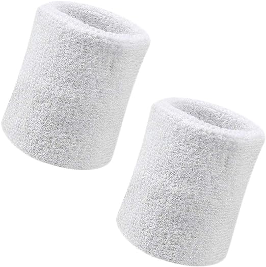 Sweat Bands Wristbands 2Pcs Sweatband Elastic Cotton Wrist Bands Sweat Wristbands Sweatbands for Men & Women Sport Wrist Bands for Sports Running Gym (3.15 x 3.15inch)