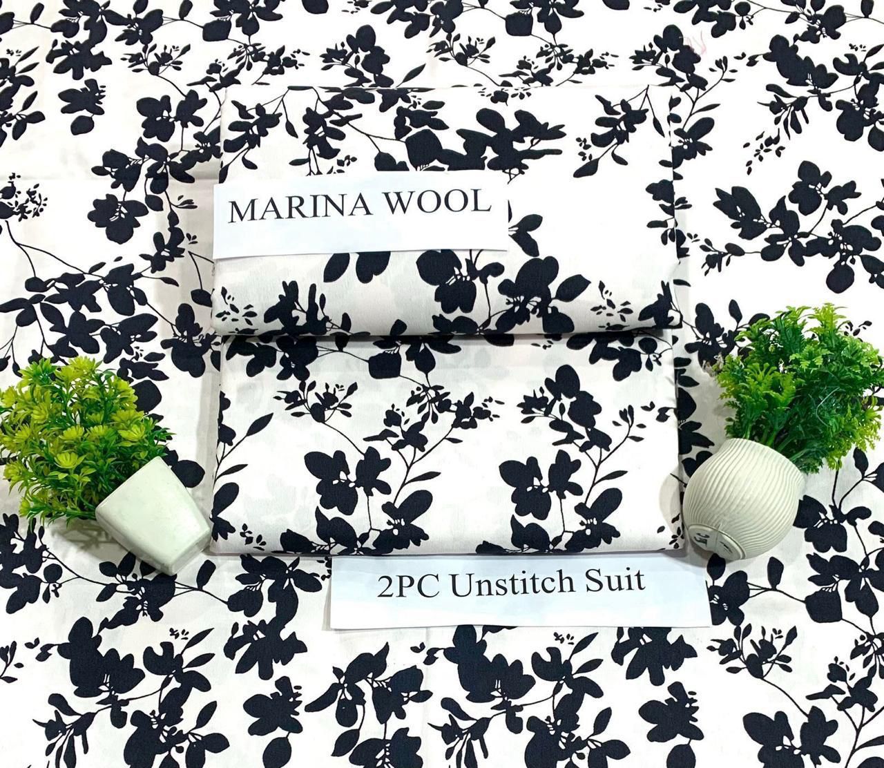 Women Dresses 2 Pcs Marina Wool Specially For Women Collection, Imported Wool Cotton 2pc Latest Design, All Season Cotton Collection Women Suit