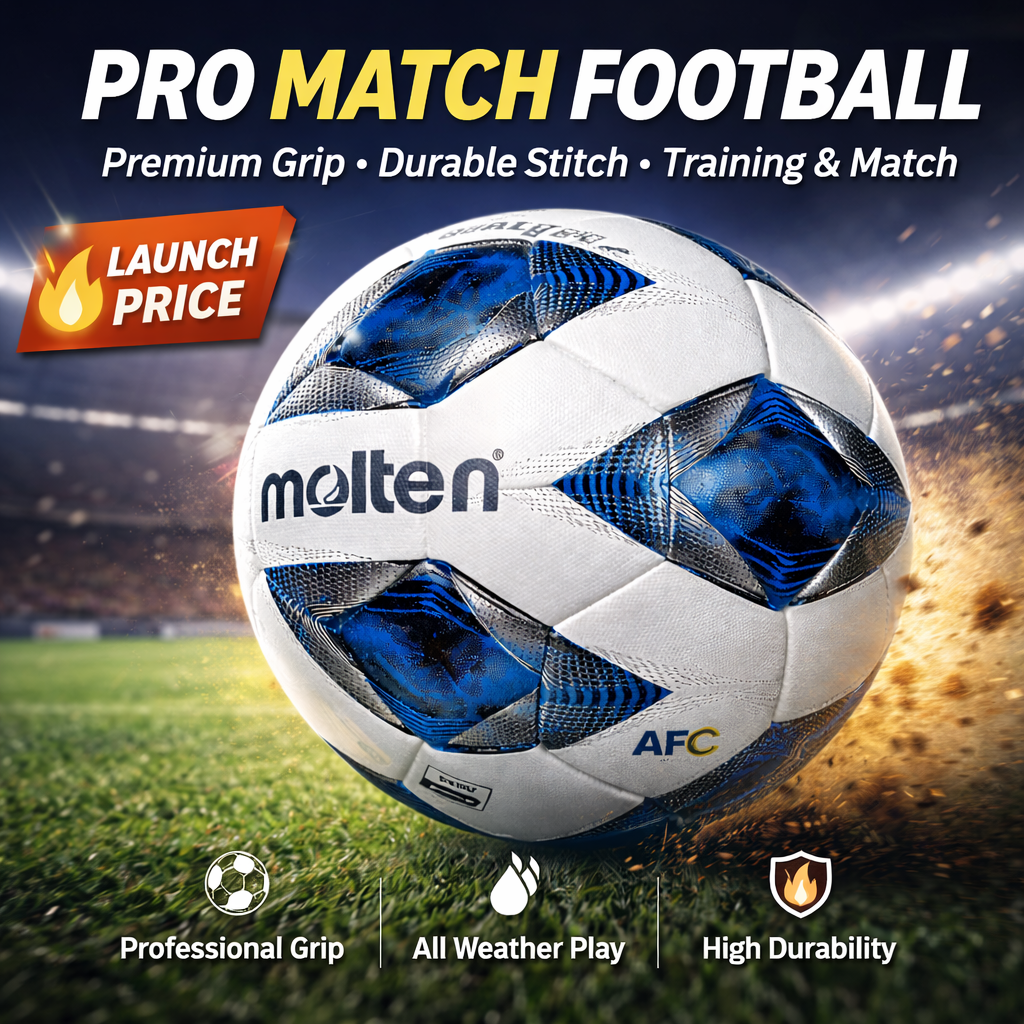 Molten Style FIFA Quality Pro Football Size 5 – Original Match Ball for Grass & Turf | Hybrid Bonded Professional Soccer Ball