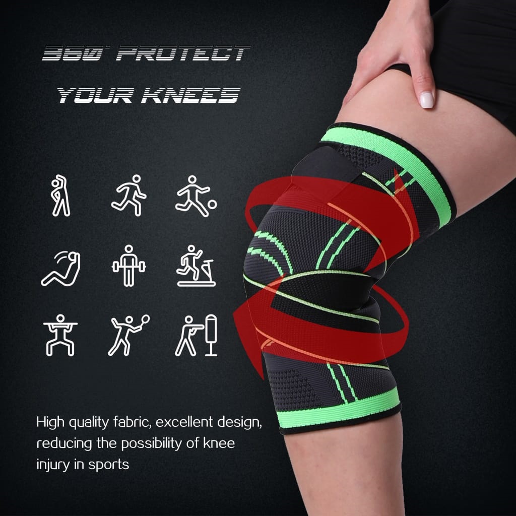 Adjustable Pressurized Fitness Running Cycling Bandage Knee Support Braces Elastic Nylon Sports Compression Pad Sleeve Unisex
