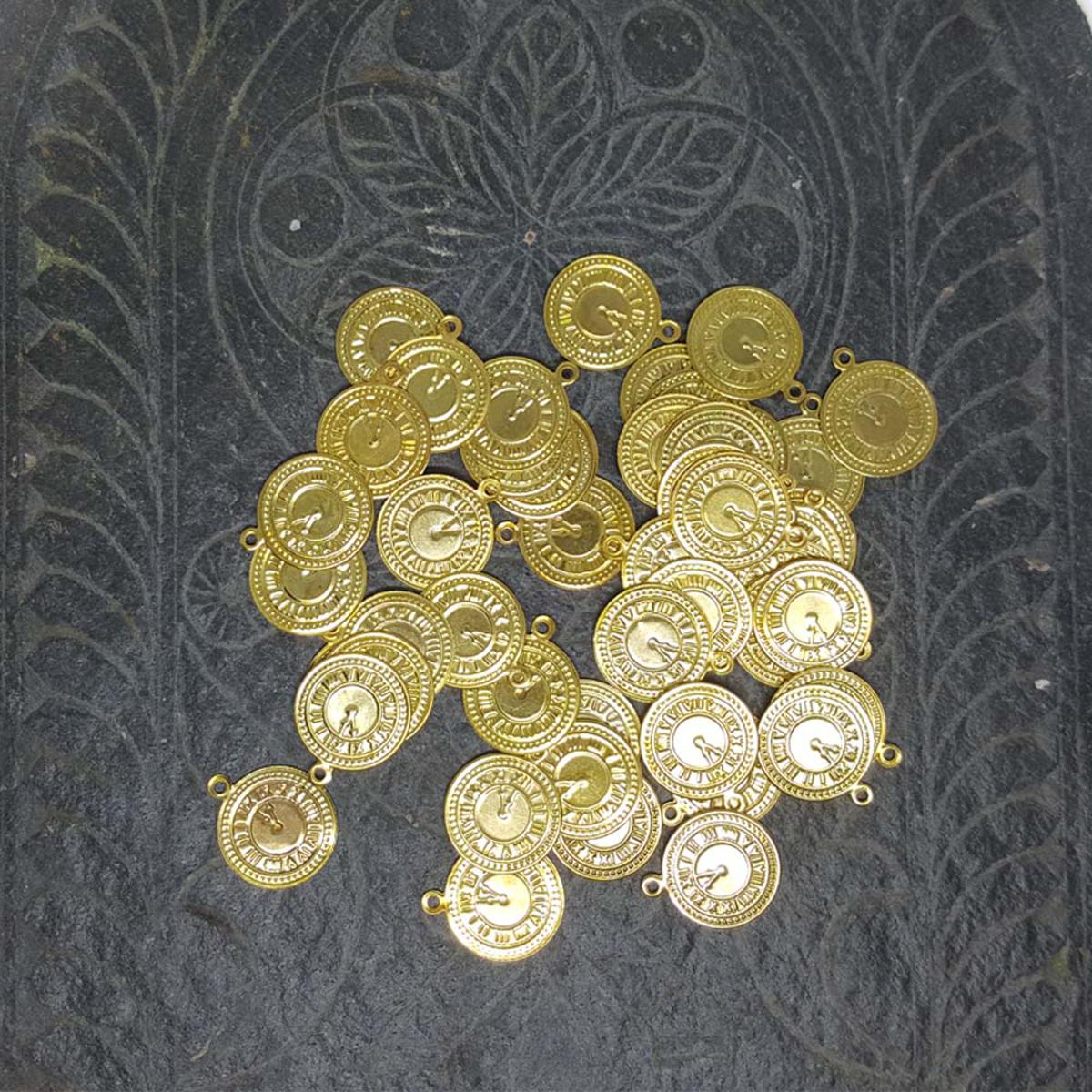 Golden coin Charms Jewelry Making DIY Hand Made Jewelry findings