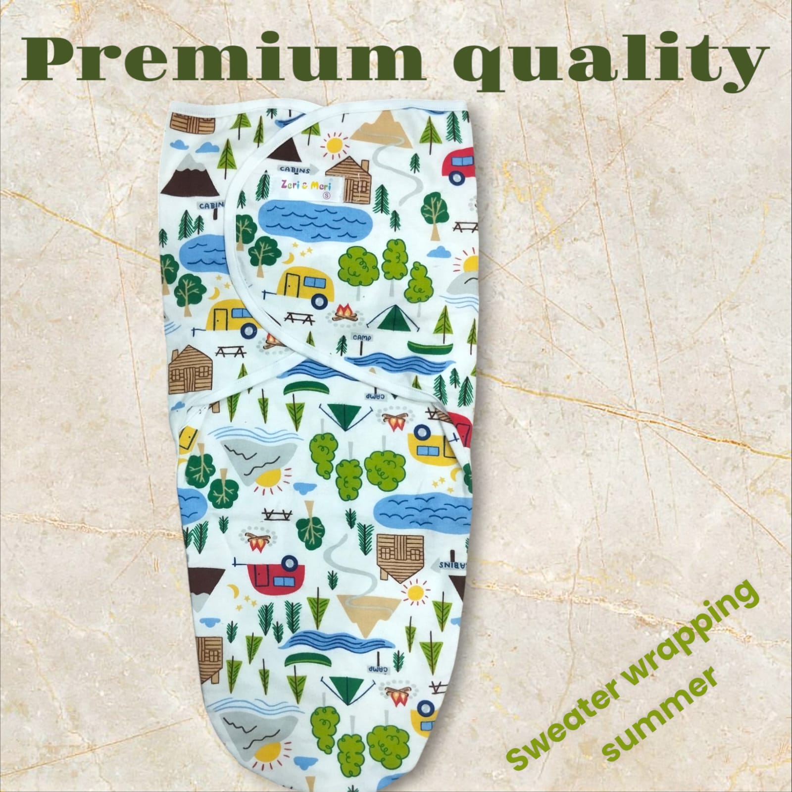 Premium Cotton Swaddle Blanket for 0-6 Months Baby, Breathable Soft Wrap with Fun Animal & Nature Designs