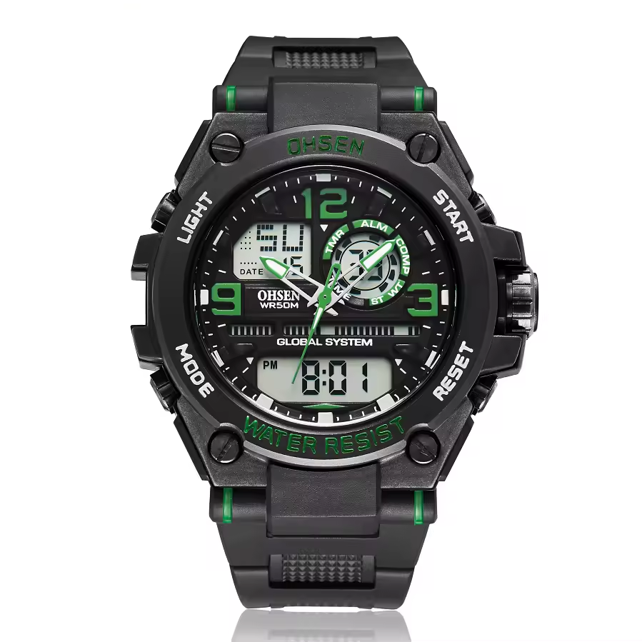 Sports Digital Watches Quartz Dual Display Waterproof Watch For Men