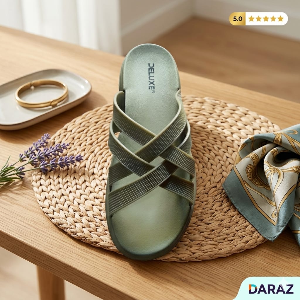 Deluxe Women Elegant White House Slippers Comfortable Indoor Flip Flops with Elastic Straps