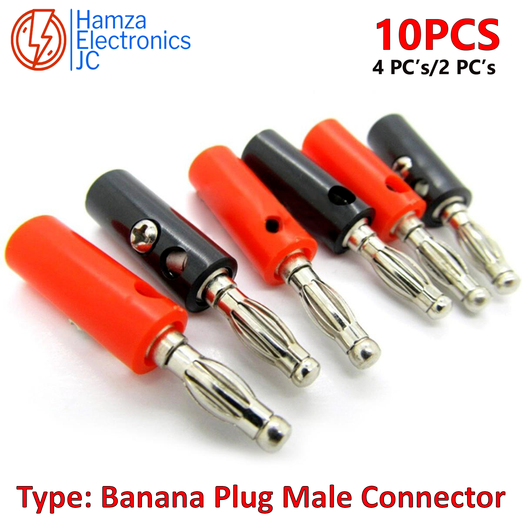 6/10PCS 4mm Banana Plug Speaker Wire Cable Connectors with Screw for Audio Testing and Probes