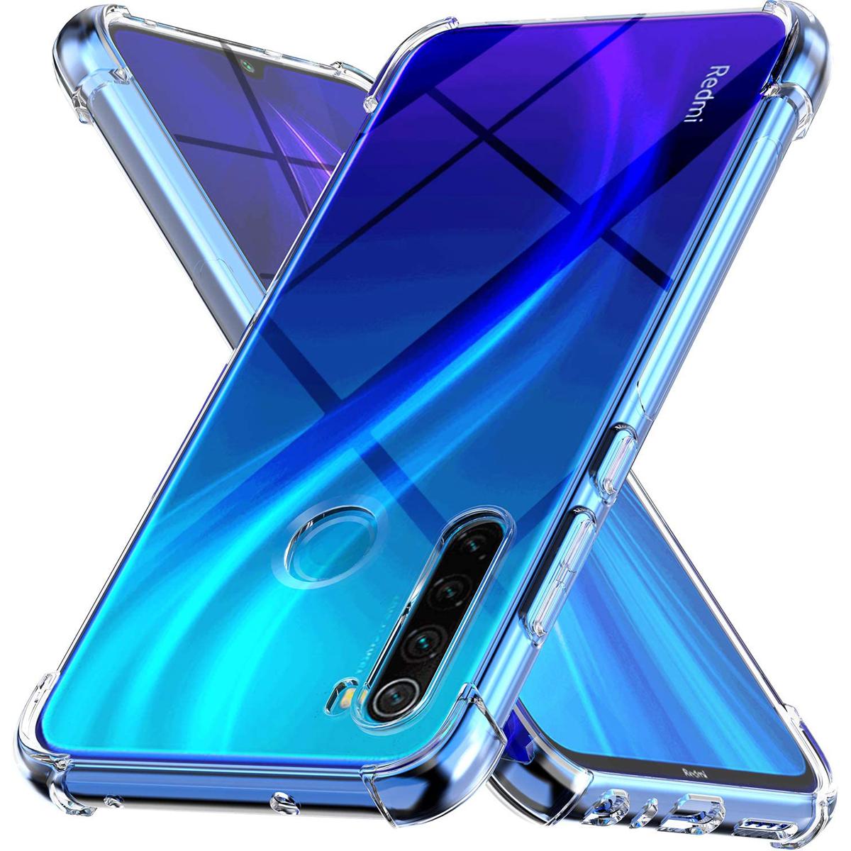 Xiaomi Redmi Note 8 Soft TPU Transparent Case, Shockproof Back Cover with Camera Protection, Slim Design