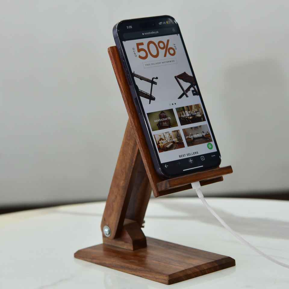 Wooden Phone Holder Adjustable Angle Solid Wood Phone Bracket