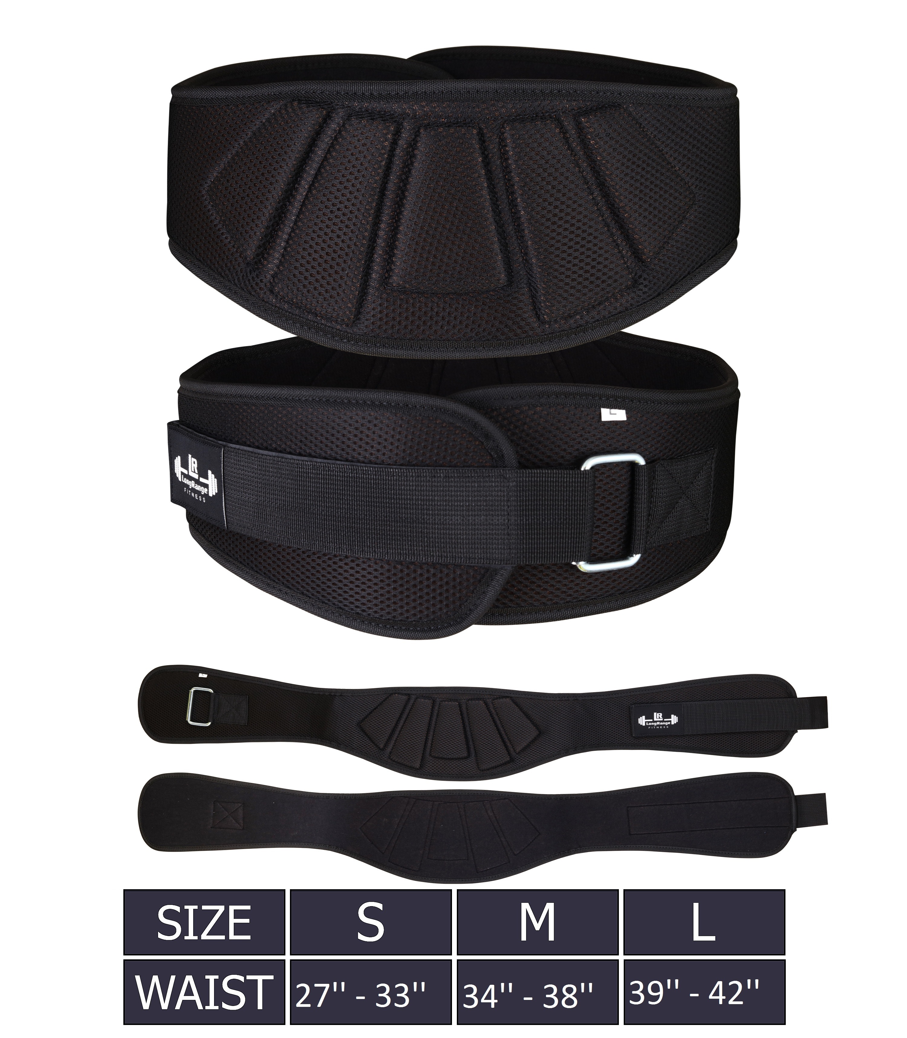 Weight Lifting Belt Gym Training Fitness Workout 6'' Double Back