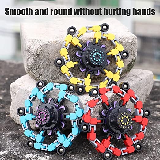 Fingertip Mechanical Top, Gyro Spinning Top Toy, Transformable Creative Chain Mechanical Gyro Robot Toy, Sensory Fidget Toys, Stress Relief and Anti Anxiety Toys for Adult and Kids