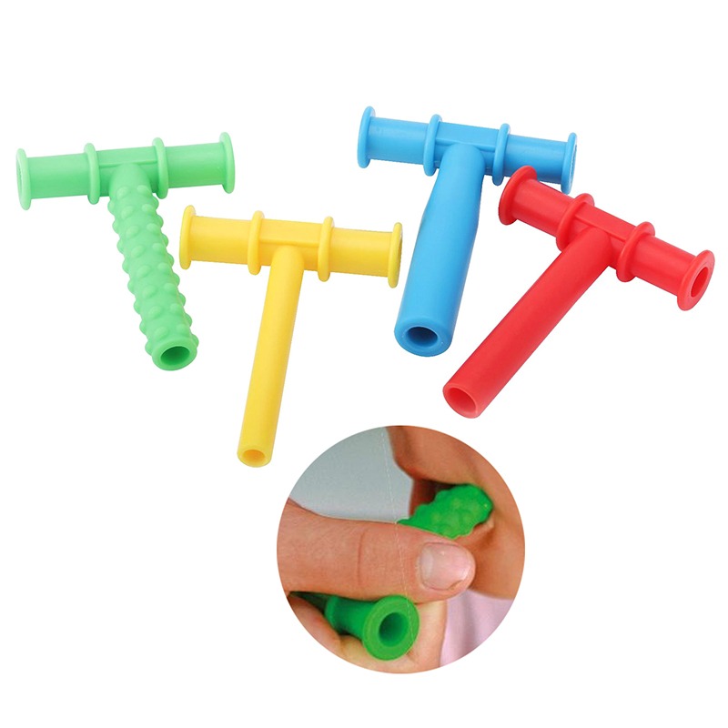 Kids Chewing Tube T-Shape Chewy Teether Baby Oral Motor Chew Tools Tuxtured Auti _KS