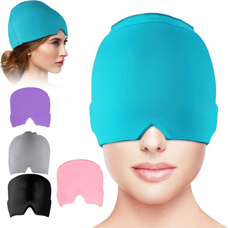 Migraine Relief Ice Cap – Hot & Cold Therapy Headache Hat | Reusable Cooling Gel Compression Mask for Migraine, Sinus, Stress, Tension & Eye Relief