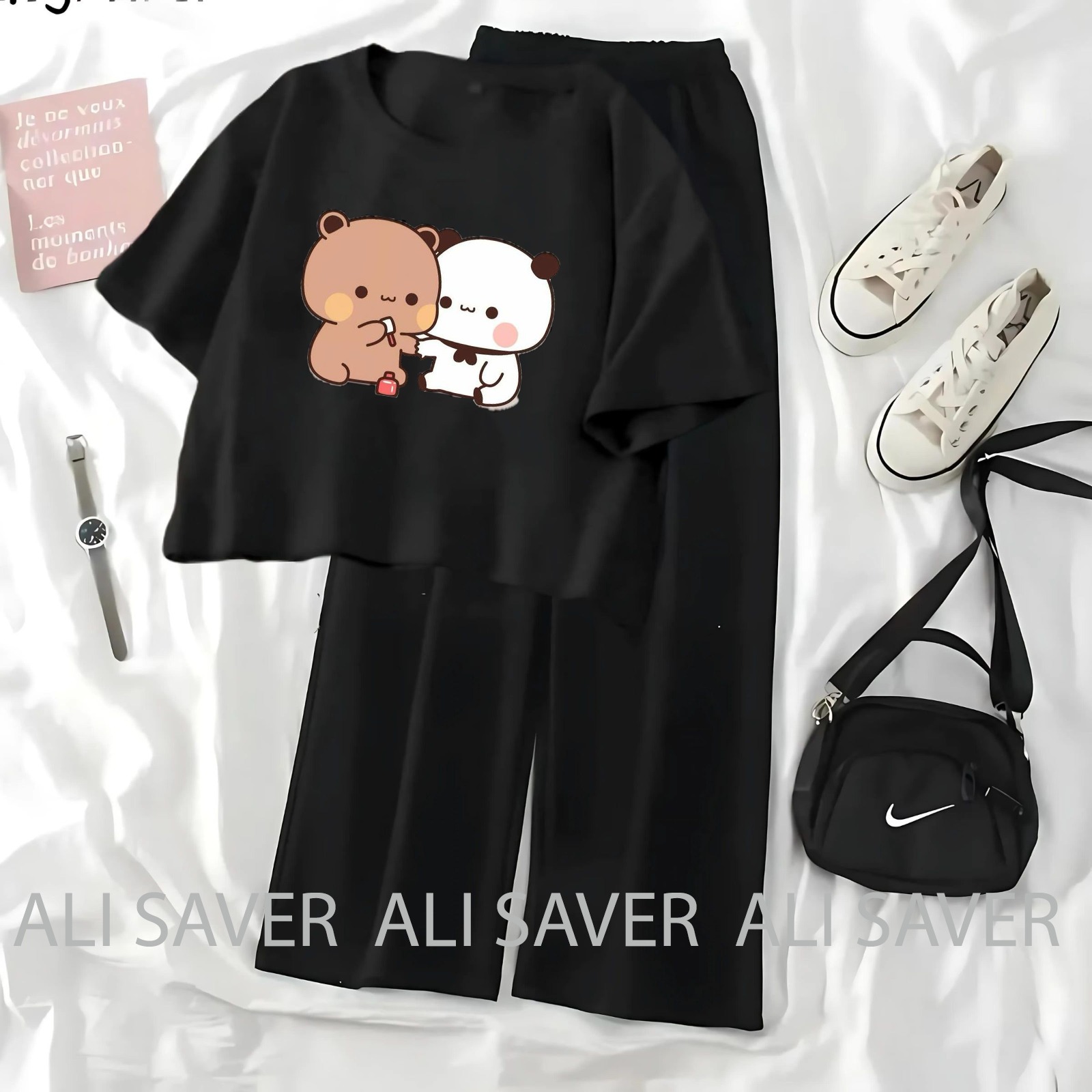 Alisaver Dudu Bubu Crop Top Suit for Women and Girls Summer Black Best Price in Pakistan