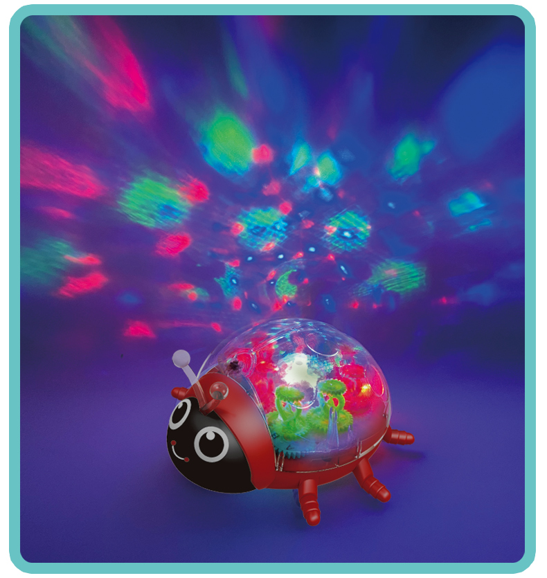 Interctive Rotating Gear Ladybug Set Off Toy With Music And Lights For Kids - Battery Opearted Ladybug Toy With Music And Multicolor Light Projection