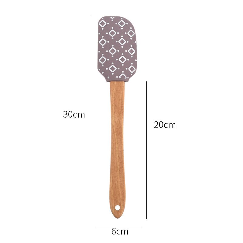 Geometric Silicone Spatula Cake Scraper Cream Mixing Spatula Kitchen Gadgets Heat-Resistant Utensils Cake Brush Kitchen Tools