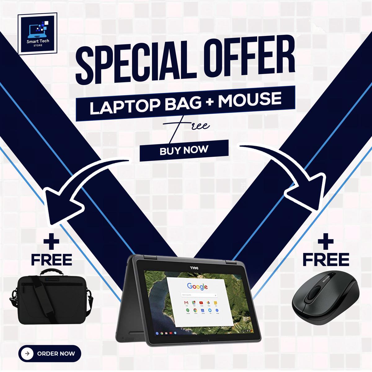 Dell Chromebook 11 3189 - 360 TouchScreen - Intel Celeron N3060 - 4GB Ram - 16GB SSD With Play Store - PUBG Supported - With Box/Bag