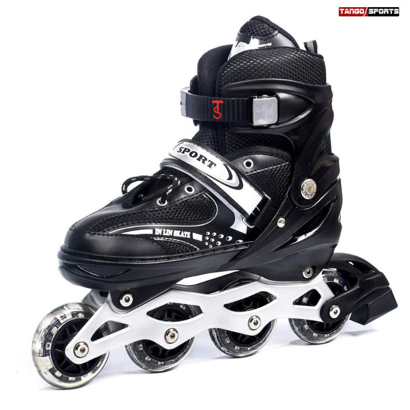 Skate Shoes Power Superb Adjustable Roller - 4 Wheeler 8-14 Years - Skating Shoes Premium Quality & Adjustable Different Size With Light In Wheels