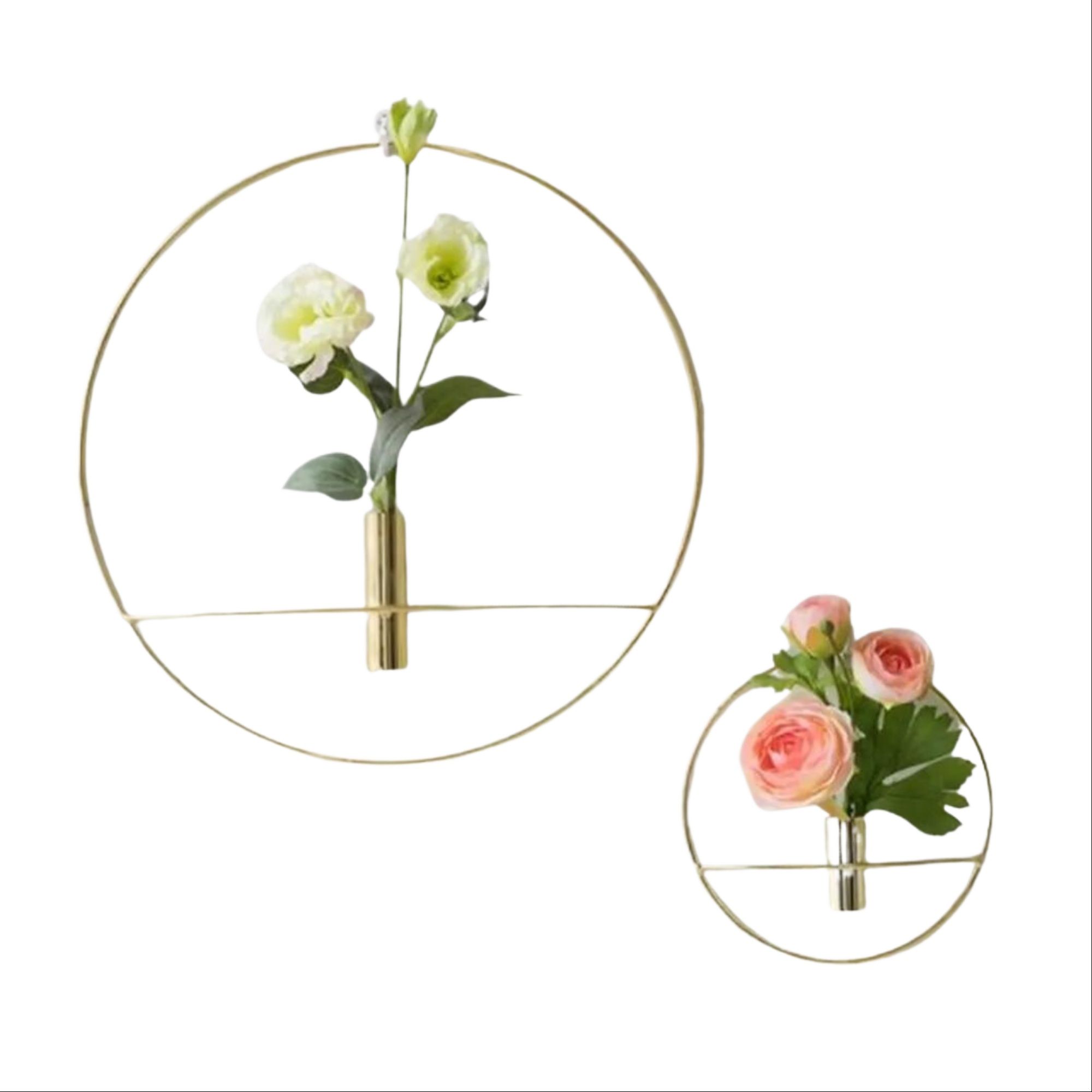 2 Wall Planter (Small & Large) Hanging Succulent Pot Black and Gold