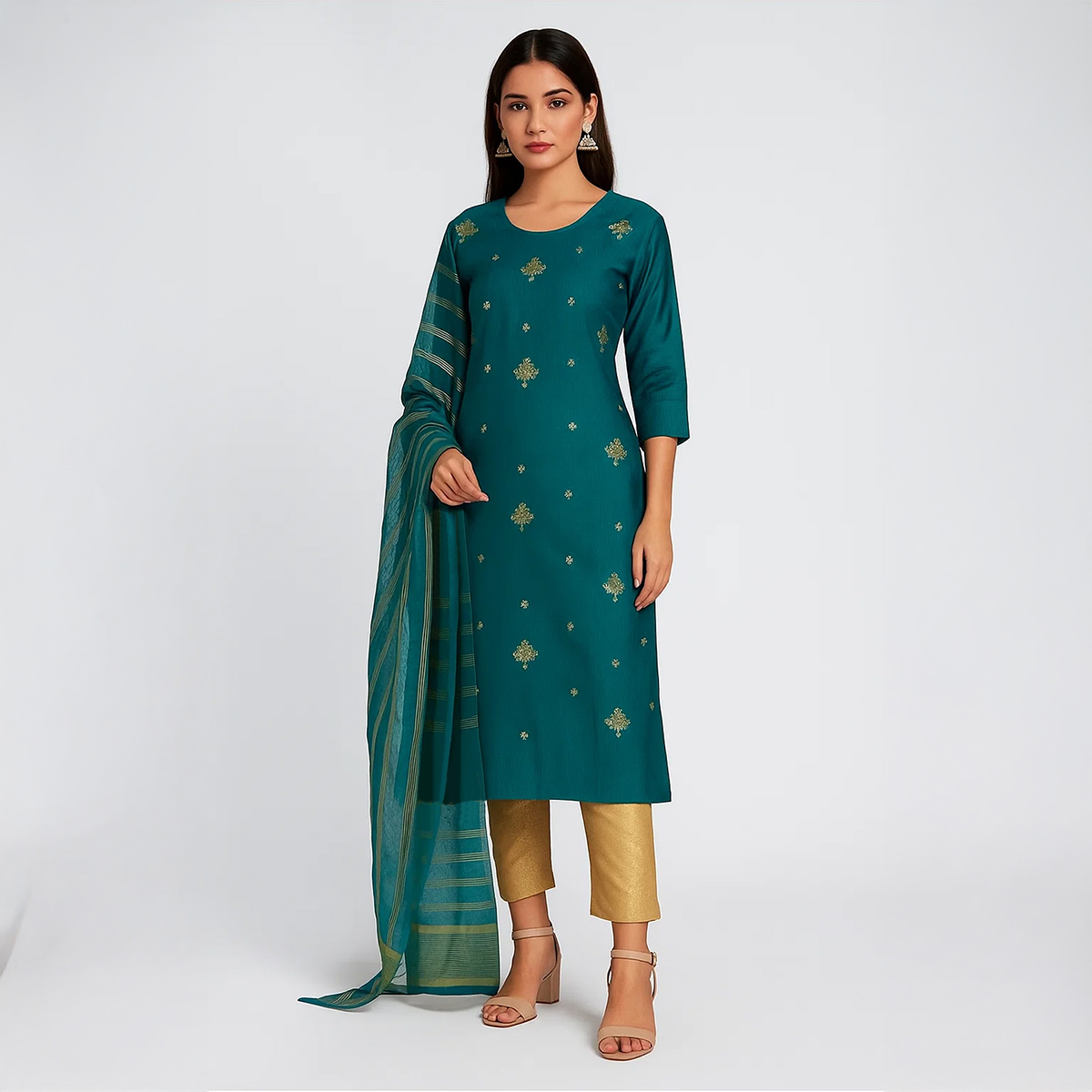 Fashion Vista Pure Organza Bunch 3 PC Unstitched Suit With Organza Zari Lining Dupatta and Maysori Trouser - Unstitched Fabric For Women - Dress For Girls - Dress For Women - 06 Colors