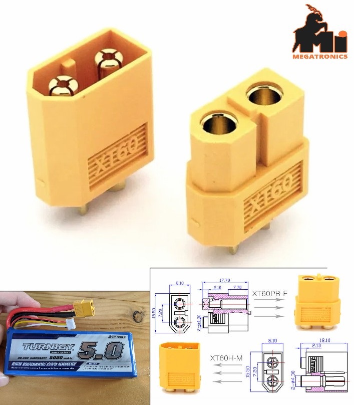 XT60 Connectors plugs Male/ Female for RC lipo battery ESC