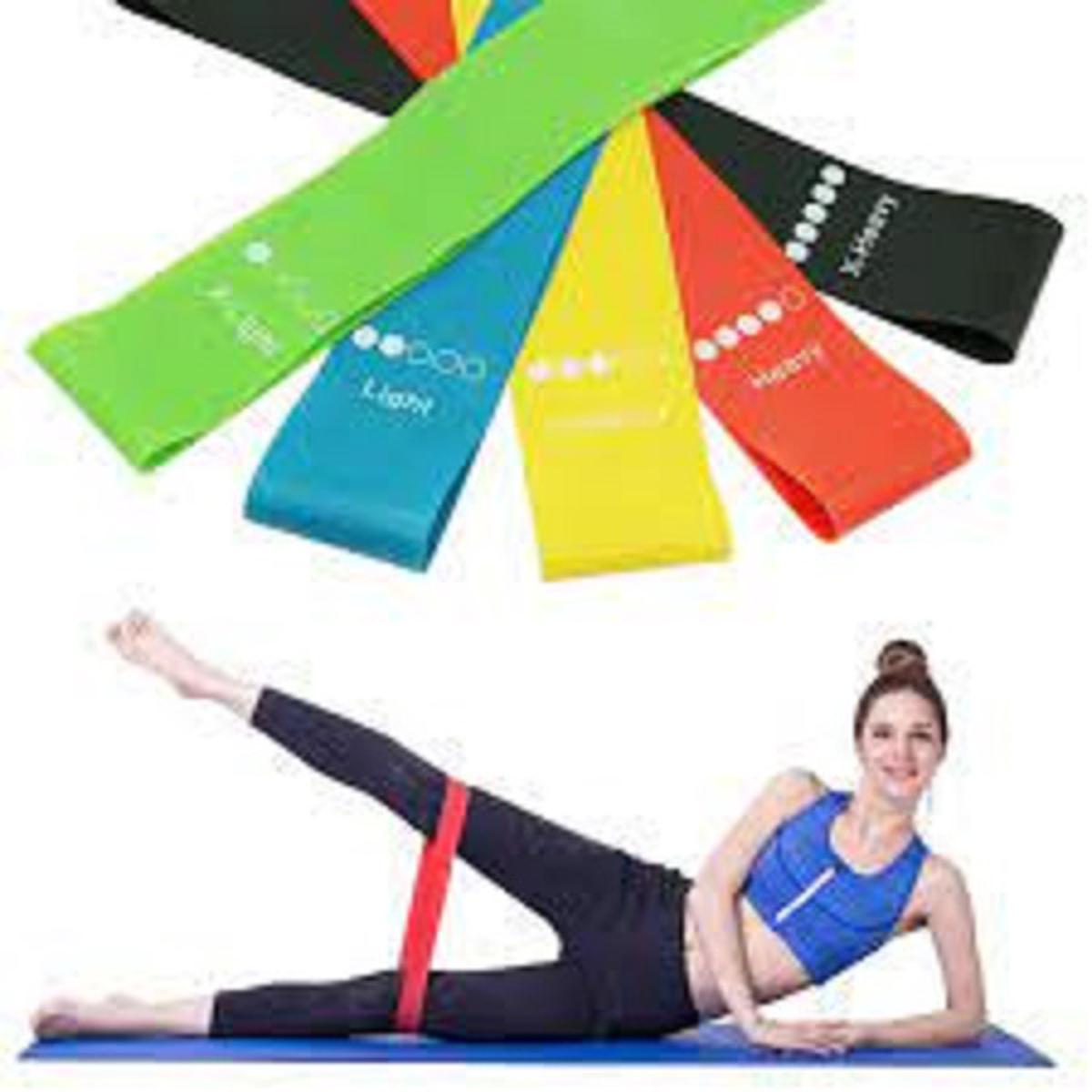 Pack of 5 Resistance Loop Exercise Rubber elastic Bands for Yoga
