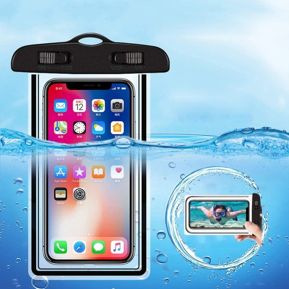 FRAKIN Universal Waterproof Mobile Pouch Case Touch Screen Phone Cover Bag Waterproof Mobile Protector for Smartphones Swimming Beach Travel Rain Outdoor Use