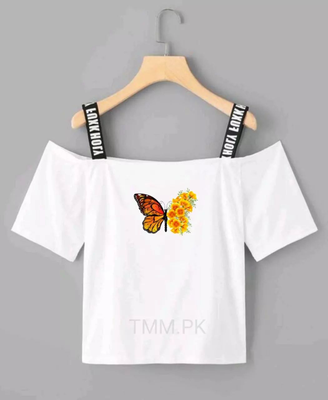MI'TESORO Customize Butterfly Girls/women T-Shirt Short Sleeve Tops u-Neck  Summer Fashion