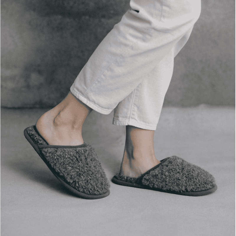 Wool Fluffy Indoor Slippers for Men and Women with Non Slip Sole Free Size