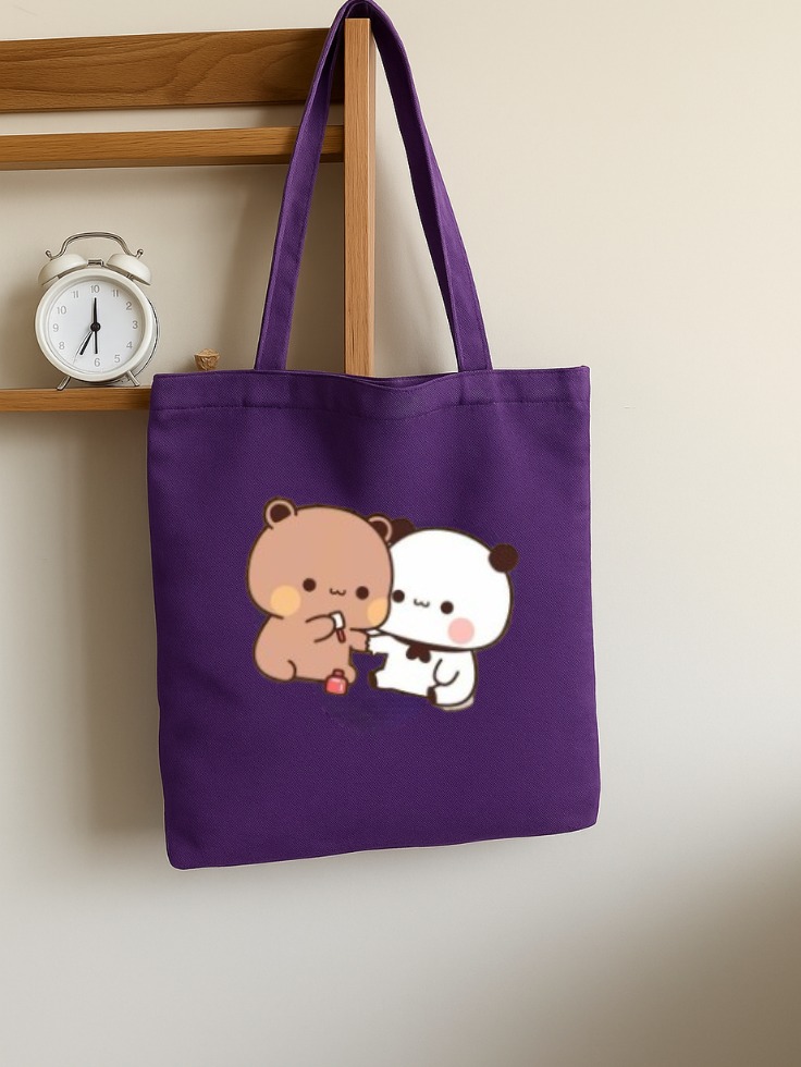 Premium Panda Printed Tote Bags – Strong, Washable & Ideal for Gifting | Canvas Tote for Daily Use