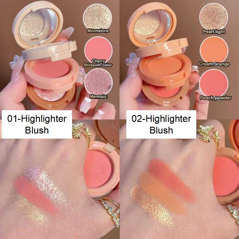 Miss Lara 3 in 1 Mini Blusher + Highlighter Eyeshadow Pallet