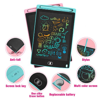 Hot Selling LCD Writing Tablet for Kids, 8.5 inch Kids Doodle & Scribble Boards with Protect Cover, Educational Toys, Erasable E-Writer Digital Drawing Board Toddler Toys Kids Drawing Pad Best Gift for Kids-Multi-color