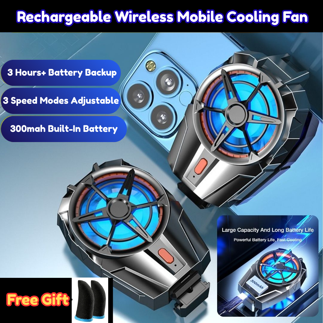 X52 Mobile Cooling Fan | Heat Sink Game Cooler System | Phone Radiator Silent Phone Cooling Fan For Gaming Case | Adjustable Portable Turbo Hurricane Phone Gamepad Holder | For Gaming PUBG, Free Fire