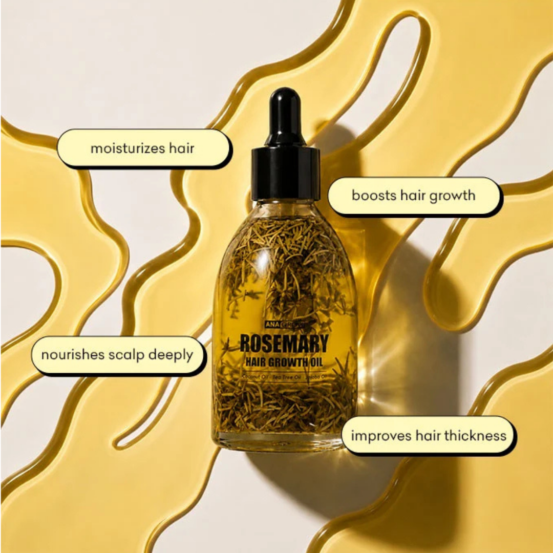 Jenpharm - Anagrow Rosemary Hair Oil for Men And Women 100% Natural And Organic Hair Care - Reduces Hair Fall  Promotes Hair Growth
