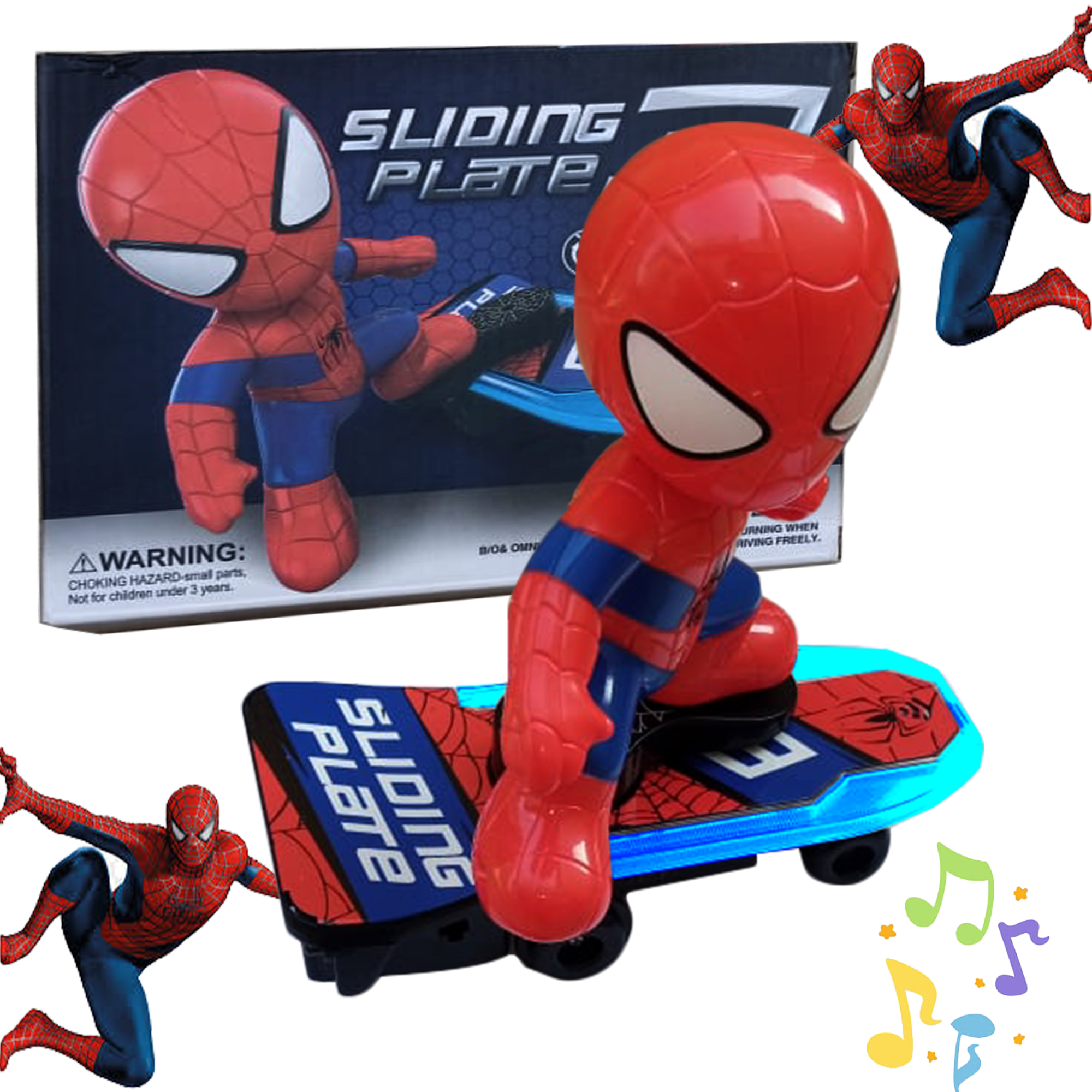 Best Gift Sliding Plate 3 - Spider-Man Skiting Board Superhero Electronic Musical  Stunt Skit board  Toy For Children