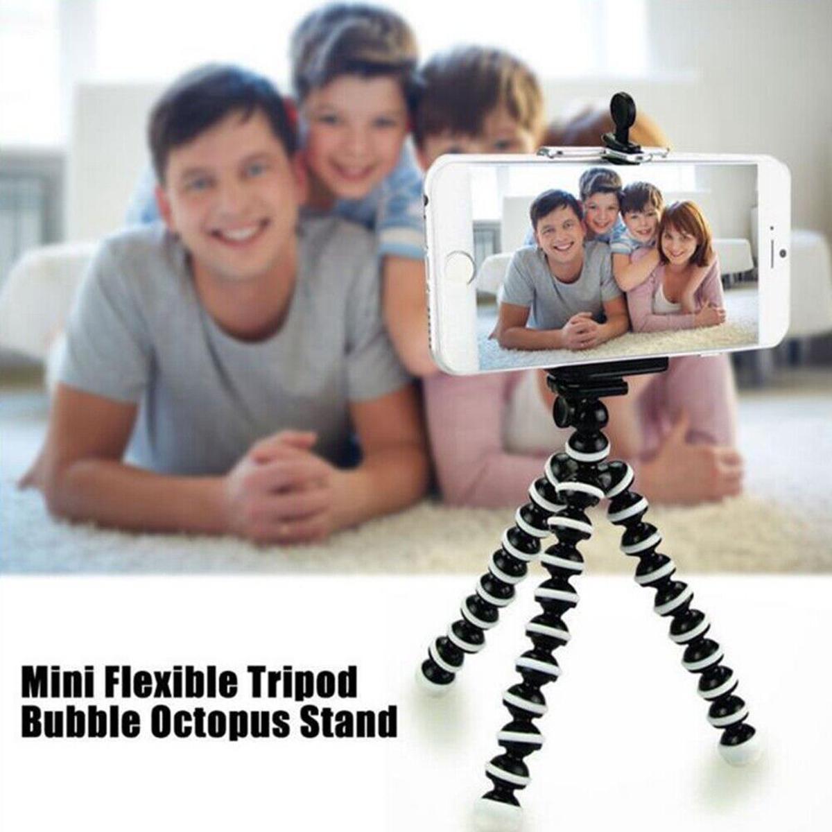 Flexible Tripod Mini Universal Octopus Leg Style Portable and Adjustable Tripod Stand with Clip Bracket Mount Holder for Mobile Phone, Cellphone, Smartphone, Digital Camera