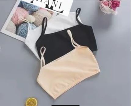 Crop top/Inner Slip - Black, White, Skin (Pack of 3) Elevate comfort and style with our Girls Beginners Sports Bra/Crop top/Inner Slip combo pack