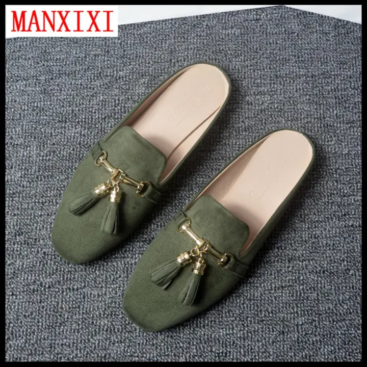 MANXIXI Korean Version Flat Slippers Mules Sandals Big Size Leisure Fashion  Slip On Shoes For Women (32-44 Size): Buy Online at Best Prices in Pakistan  