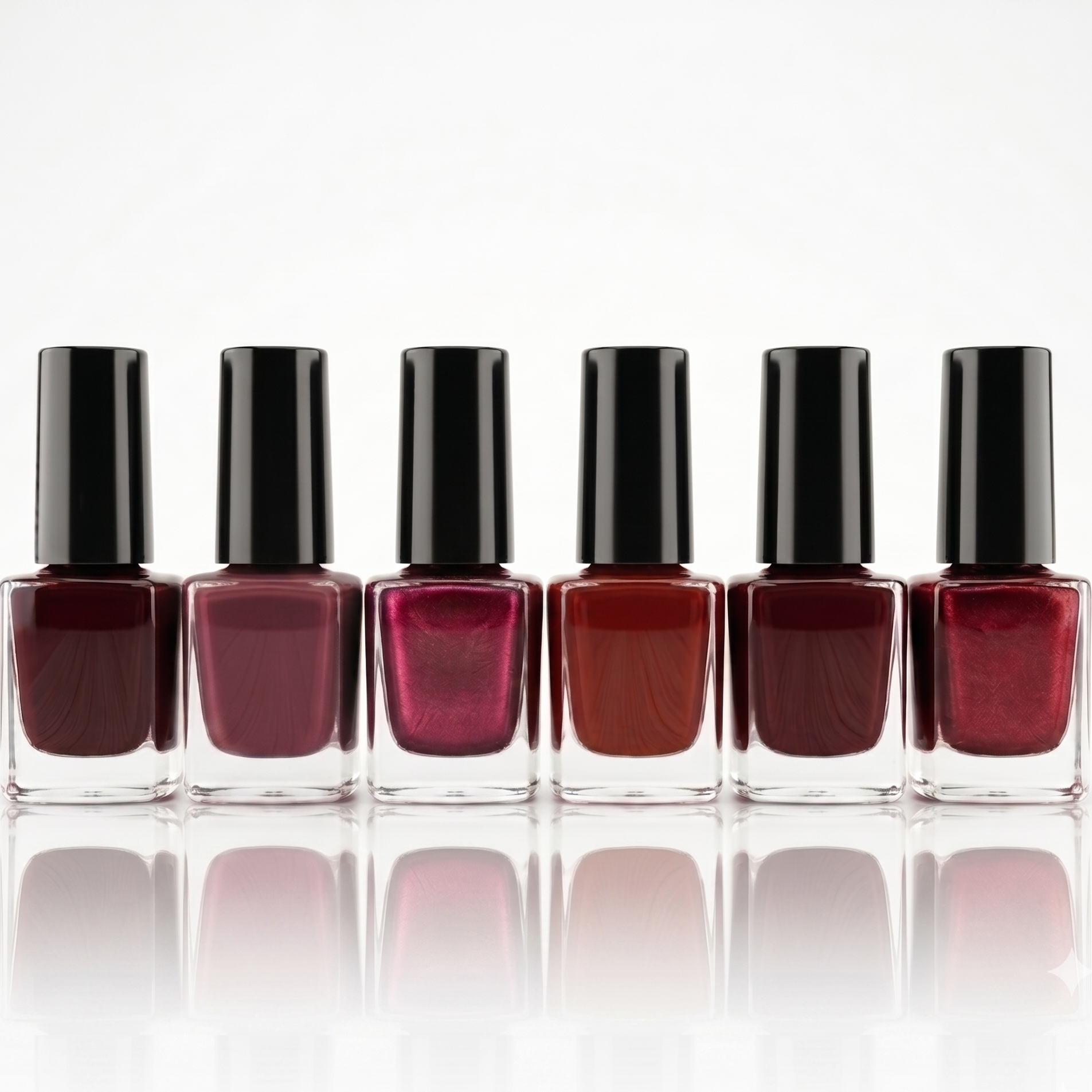 Premium Peel Off Nail Polish Set of 6 - Non Toxic Quick Dry Maroon Berry Nude Water Based Nail Paint Set