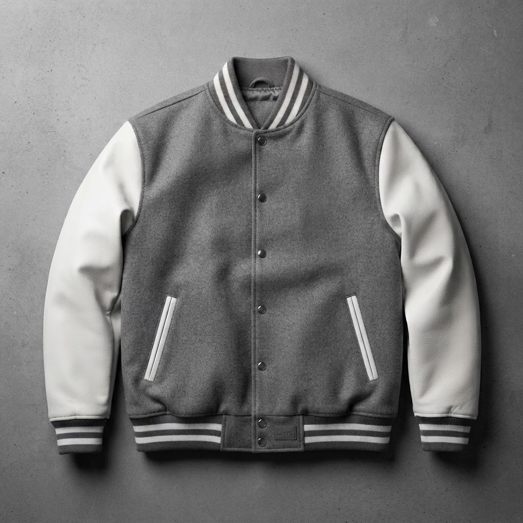 New High-Quality Women Varsity Jacket with Contrast Sleeves - Casual Sporty Fashion