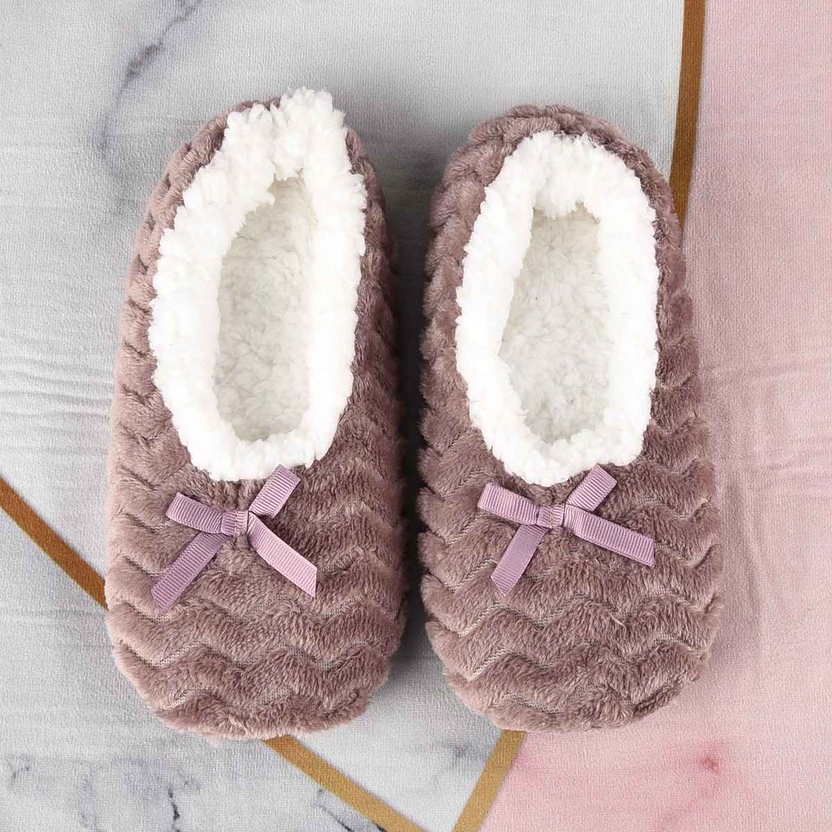 Women's indoor warm soft plush slippers