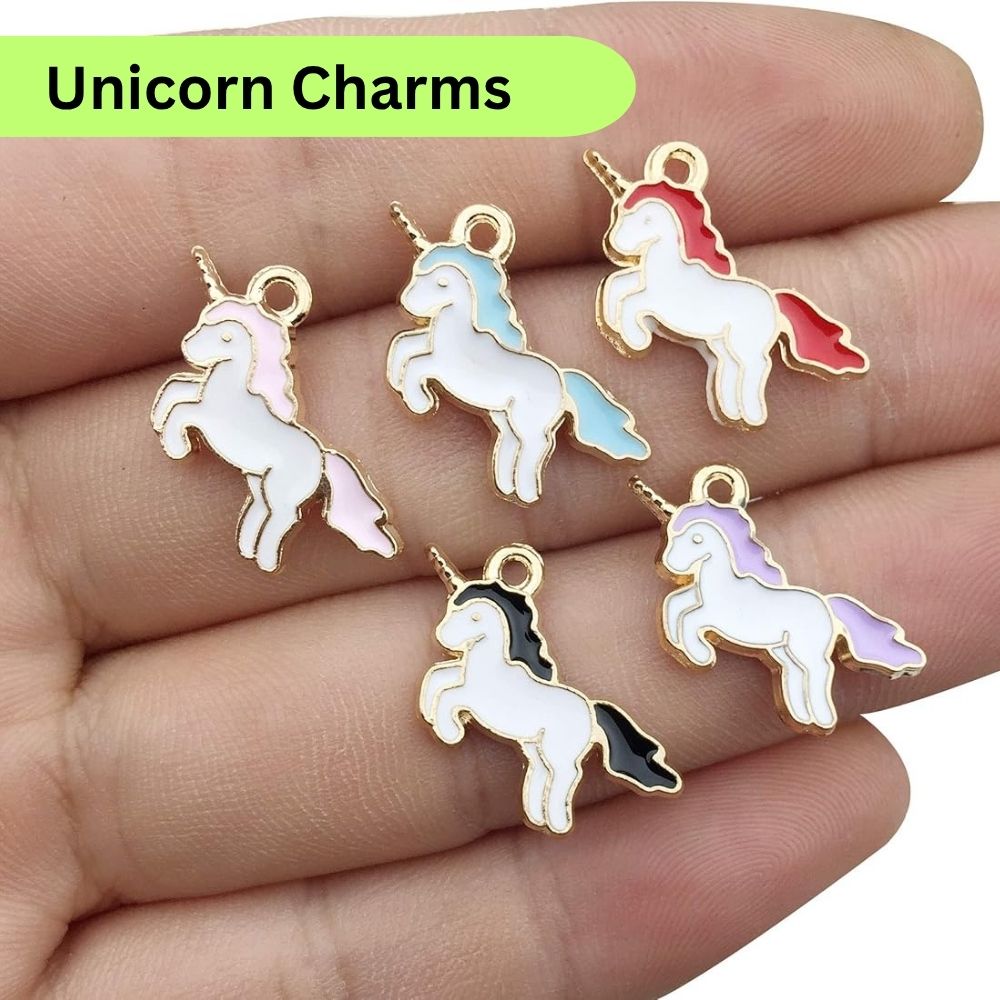 10 Pcs Enamel Charms Select Design – Daisy, Sakura, Heart & Star Pendants | DIY Jewelry Making Accessories for Bracelets, Earrings, Necklaces & Crafts By SAMS Arts and Craft